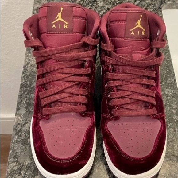 Jordan Shoes - Burgundy High-Top Sneakers